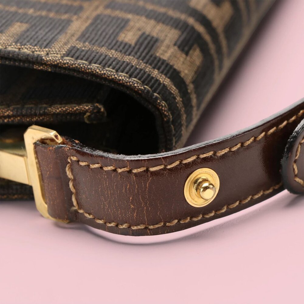 Fendi Tobacco Monogram Zucca Canvas Shoulder Bag - Picture 8 of 13